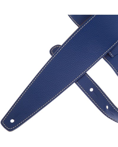 Guitar Strap Blu Genuine Leather 6 Cm Holes HS Colors 