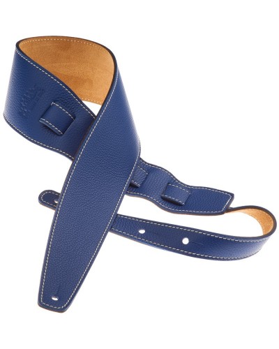 Guitar Strap Blu Genuine Leather 6 Cm Holes HS Colors 