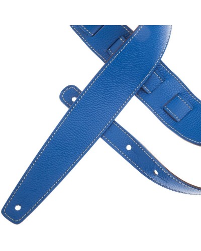 Guitar Strap Blu Genuine Leather 6 Cm Holes HS Colors 