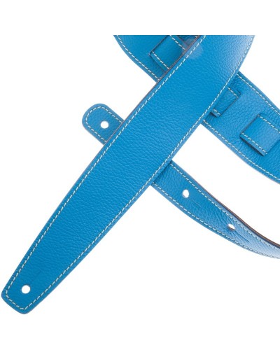 Guitar Strap Blu Genuine Leather 6 Cm Holes HS Colors 