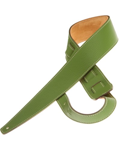 Guitar Strap Green Genuine Leather 6 Cm Holes HS Colors 