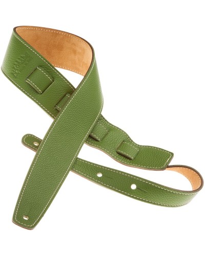 Guitar Strap Green Genuine Leather 6 Cm Holes HS Colors 