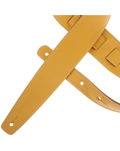 Guitar Strap Yellow Genuine Leather 6 Cm Holes HS Colors 