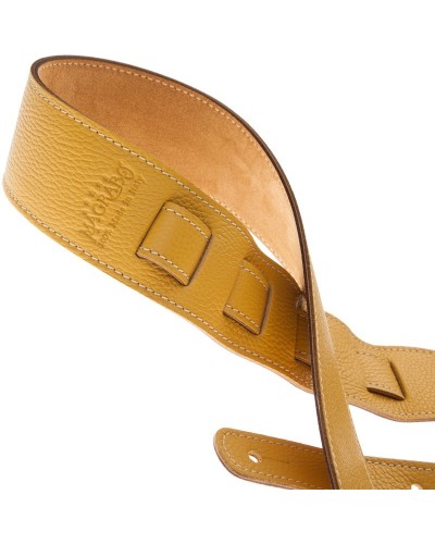 Guitar Strap Yellow Genuine Leather 6 Cm Holes HS Colors 