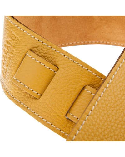 Guitar Strap Yellow Genuine Leather 6 Cm Holes HS Colors 