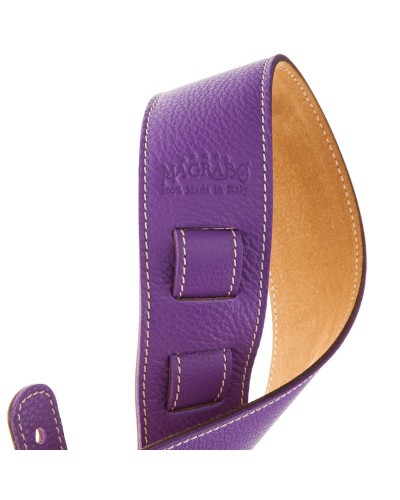 Guitar Strap Violet Genuine Leather 6 Cm Holes HS Colors 