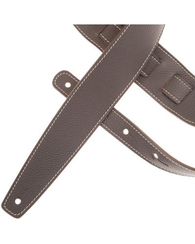 Guitar Strap Grey Genuine Leather 6 Cm Holes HS Colors 