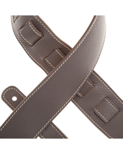 Guitar Strap Grey Genuine Leather 6 Cm Holes HS Colors 