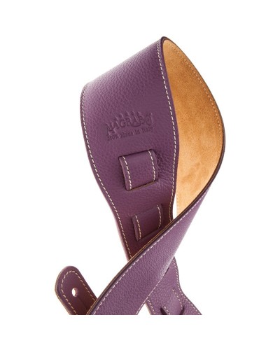 Guitar Strap Violet Genuine Leather 8 Cm Holes HS Colors 