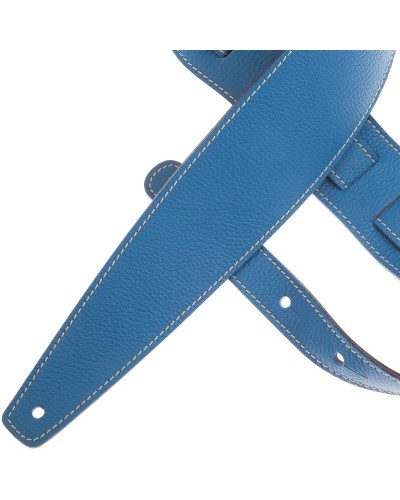 Guitar Strap Blu Genuine Leather 8 Cm Holes HS Colors 