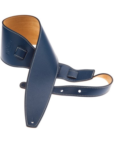 Guitar Strap Blu Genuine Leather 10 Cm Holes HS Colors 