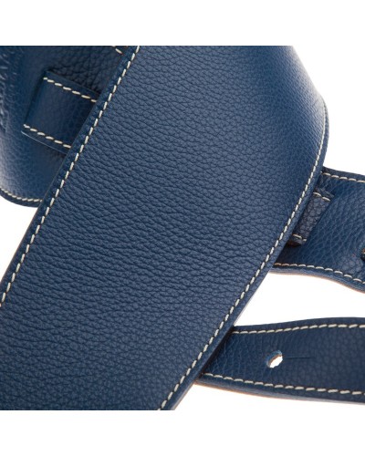 Guitar Strap Blu Genuine Leather 10 Cm Holes HS Colors 