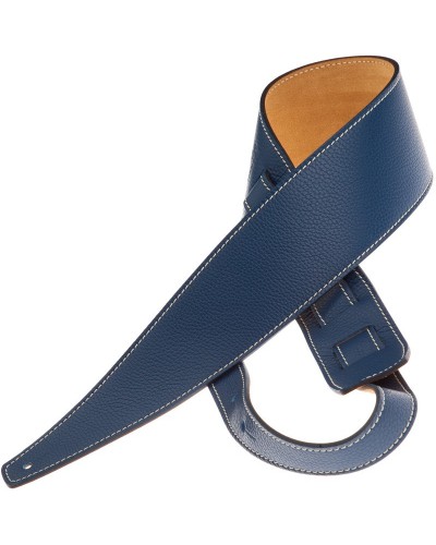 Guitar Strap Blu Genuine Leather 8 Cm Holes HS Colors 