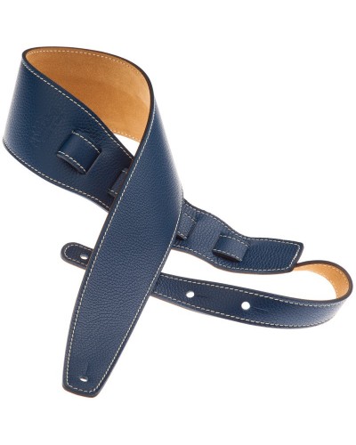 Guitar Strap Blu Genuine Leather 8 Cm Holes HS Colors 