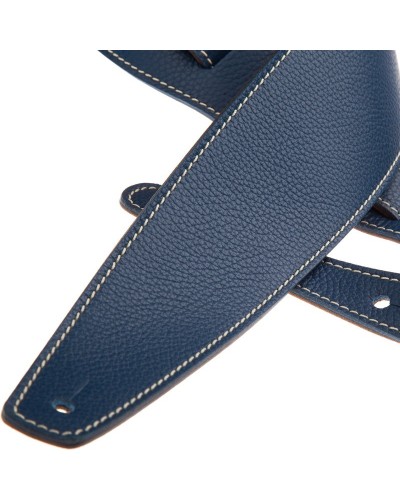 Guitar Strap Blu Genuine Leather 8 Cm Holes HS Colors 