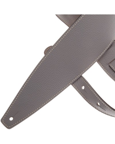 Guitar Strap Grey Genuine Leather 10 Cm Holes HS Colors 