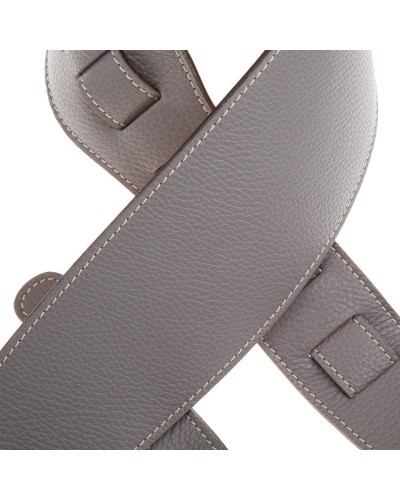 Guitar Strap Grey Genuine Leather 10 Cm Holes HS Colors 