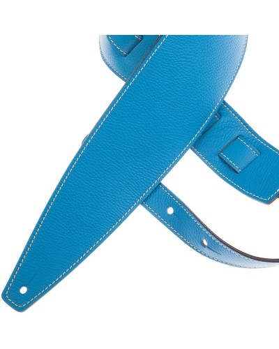 Guitar Strap Blu Genuine Leather 10 Cm Holes HS Colors 