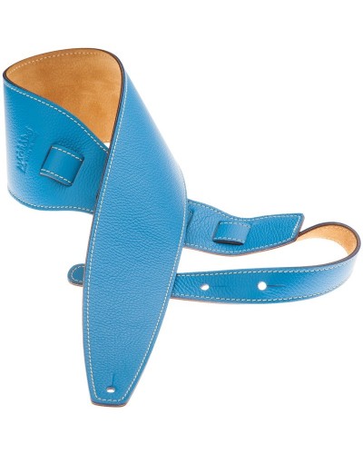 Guitar Strap Blu Genuine Leather 10 Cm Holes HS Colors 