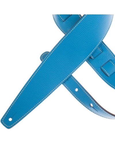 Guitar Strap Blu Genuine Leather 8 Cm Holes HS Colors 