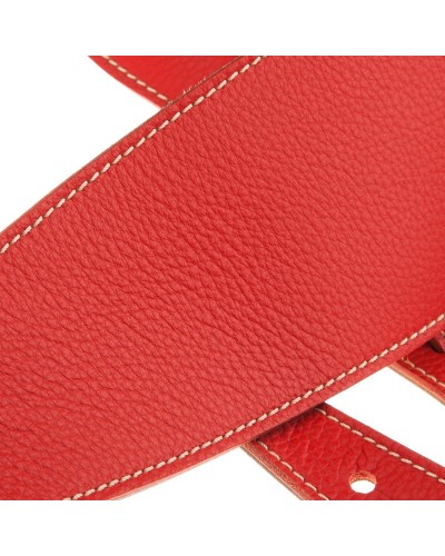 Guitar Strap Red Genuine Leather 10 Cm Holes HS Colors 