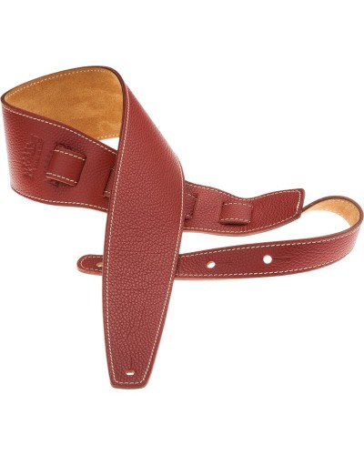 Guitar Strap Red Genuine Leather 8 Cm Holes HS Colors 