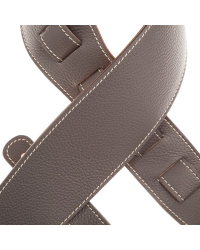 Guitar Strap Grey Genuine Leather 8 Cm Holes HS Colors 