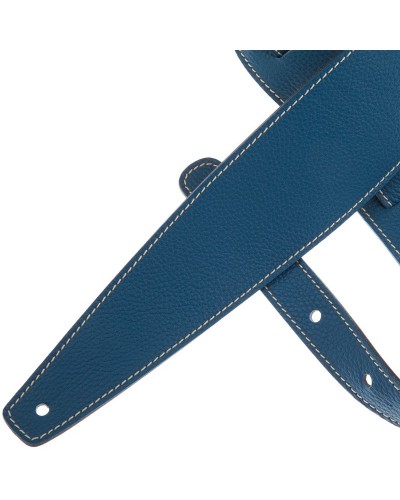 Guitar Strap Blu Genuine Leather 6 Cm Holes HS Colors 