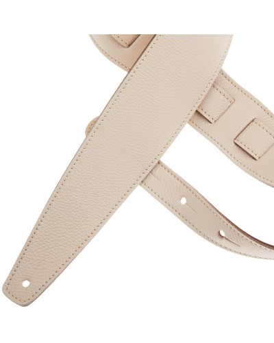 Guitar Strap White Genuine Leather 8 Cm Holes HS Colors 