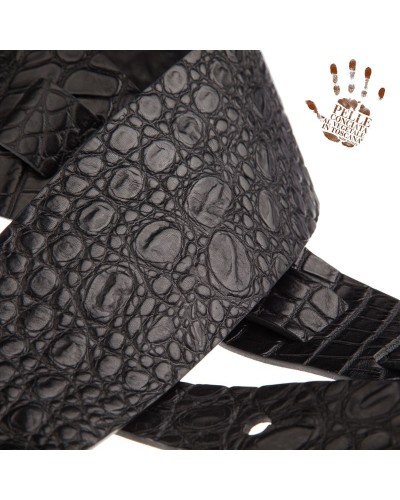 magrabò guitar straps | holes hc embossed cocco pros black 10 cm