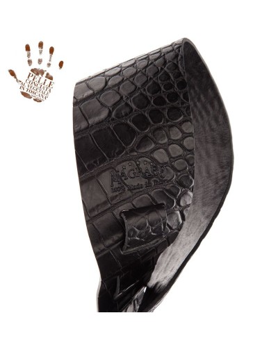 magrabò guitar straps | holes hc embossed cocco pros black 8 cm