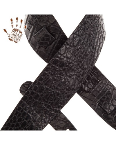 magrabò guitar straps | holes hc embossed cocco pros black 8 cm