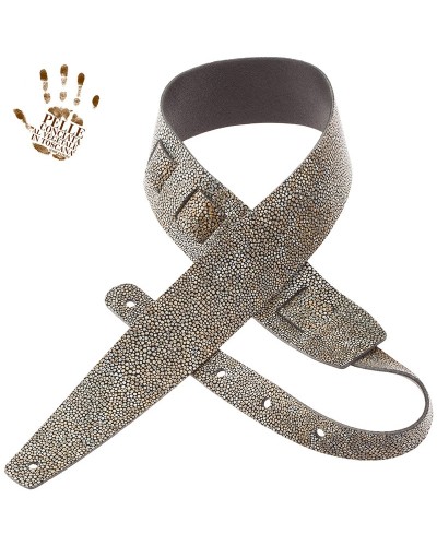 magrabò guitar straps | holes hc embossed seurat white 6 cm