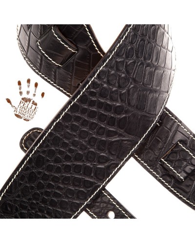 magrabò guitar straps | holes hs embossed cocco pros black 10 cm