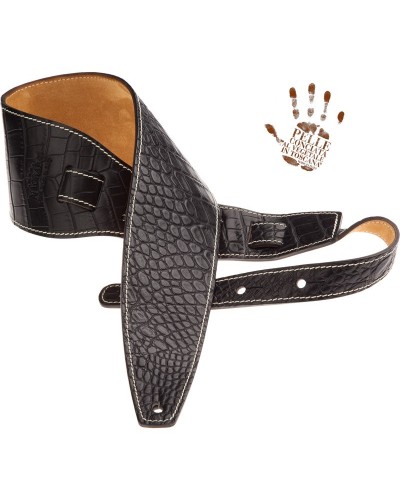 magrabò guitar straps | holes hs embossed cocco pros black 10 cm