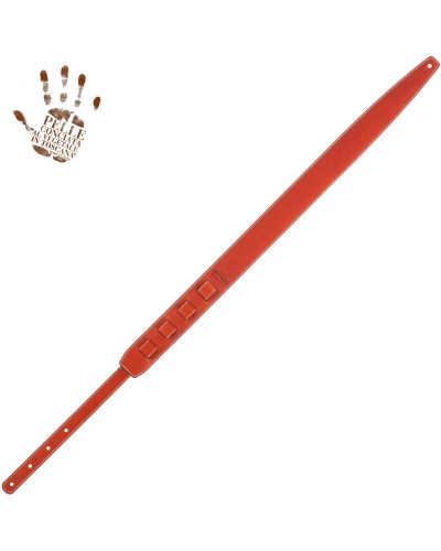 Tracolla per Chitarra e Basso Arancio Vera Pelle Conciata Al Vegetale 6 Cm Holes HS Core 