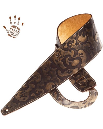 magrabò guitar straps | holes hs embossed grifo bronze 10 cm