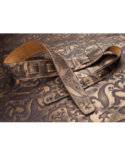 magrabò guitar straps | holes hs embossed grifo bronze 6 cm