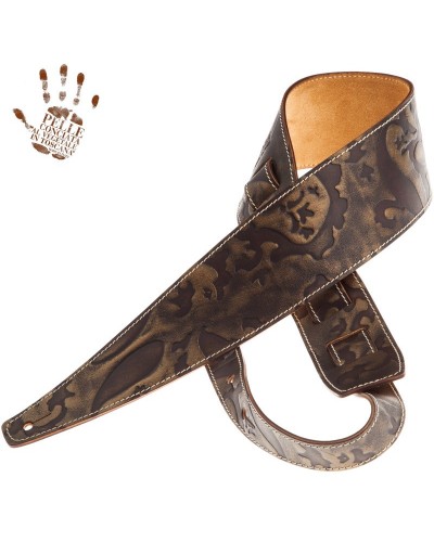 magrabò guitar straps | holes hs embossed grifo bronze 8 cm